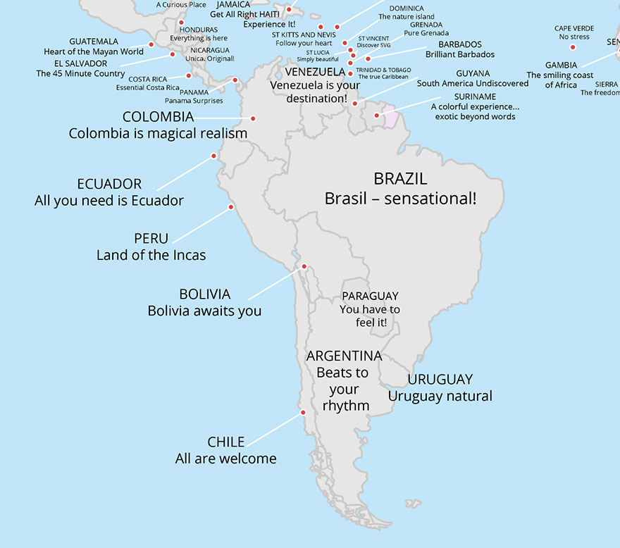Eslogans turismo Sudamérica